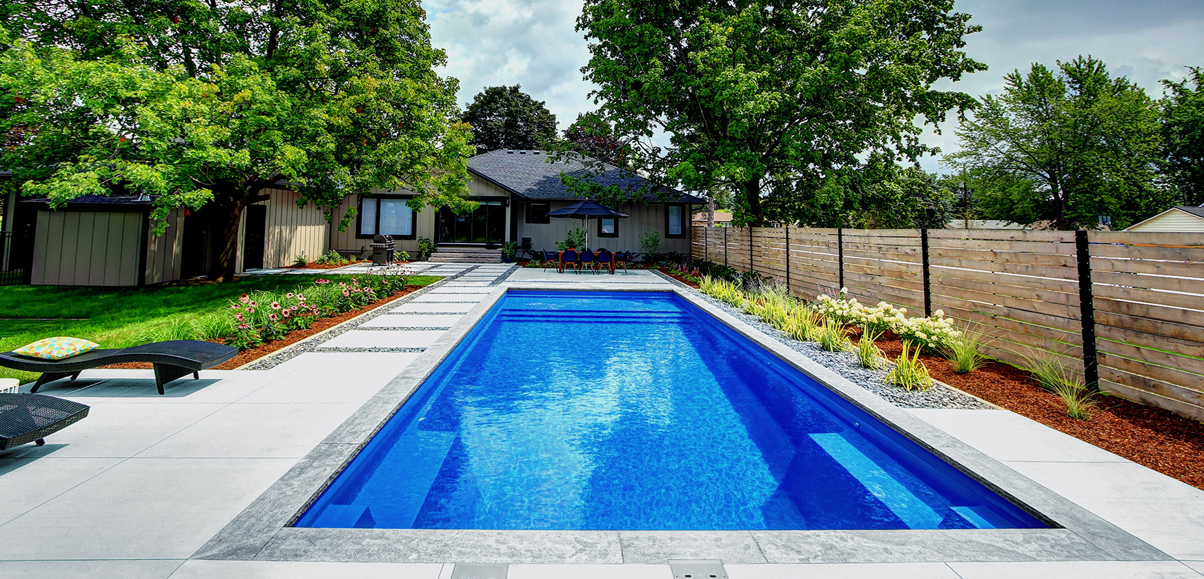 Pool Full Width Entry Step and Splash Deck
